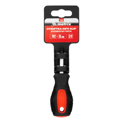 Отвертка Anti-Slip, PH2 х 38 мм, CrV, двухкомпонентная рукоятка Matrix по ценам производителя в Уфе с доставкой по всей России