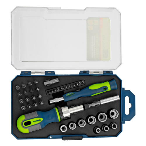 Отвертки реверсивные с набором бит и торцевыми головками, 41 шт, CrV Сибртех по ценам производителя в Уфе с доставкой по всей России