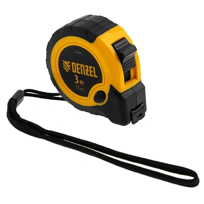 Рулетка 3м х 13мм, двухкомп. корпус, кнопка-пауза Denzel по ценам производителя в Уфе с доставкой по всей России