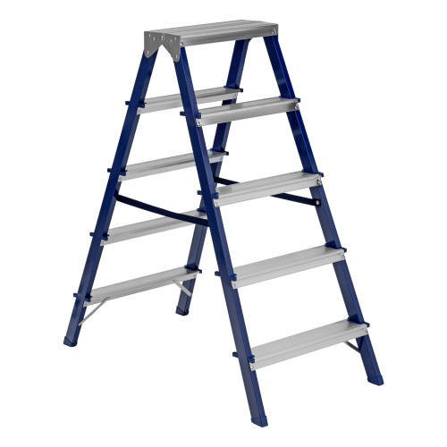 Стремянка двусторонняя 5 ступеней, стальная, Сибртех по ценам производителя в Уфе с доставкой по всей России