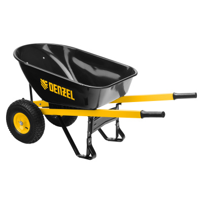 Тачка строительная, усиленная, объем 140 л, 250 кг, двухколесная, колесо 15х6.00-6 Denzel по ценам производителя в Уфе с доставкой по всей России