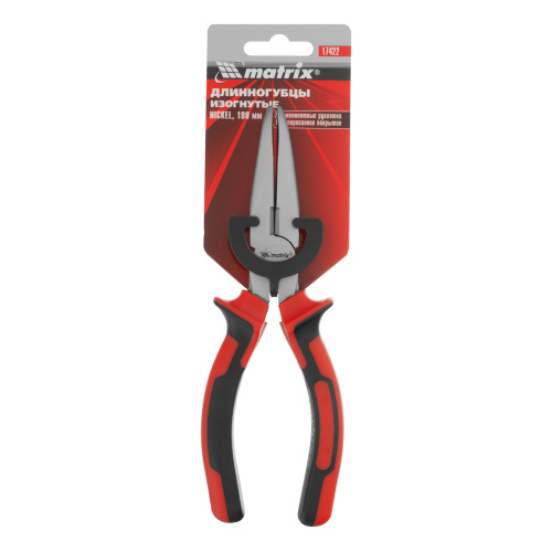 Длинногубцы изогнутые Nickel, 180 мм, никелированные, двухкомпонентные рукоятки Matrix по ценам производителя в Уфе с доставкой по всей России