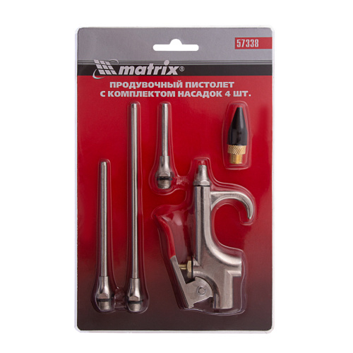 Набор продувочный пистолет, пневмат. в комплекте с насадками, 4 шт Matrix по ценам производителя в Уфе с доставкой по всей России