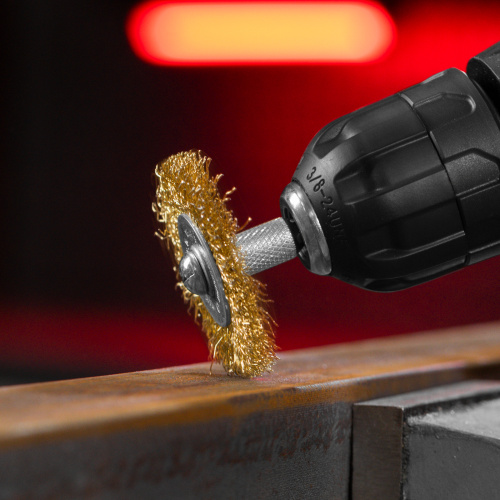 Набор щеток для дрели, 3 шт, 3 плоские, 50-63-75 мм, со шпильками, металлические Matrix по ценам производителя в Уфе с доставкой по всей России