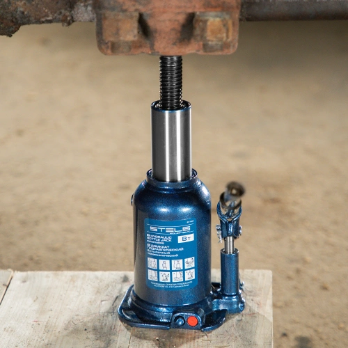 Домкрат гидравлический бутылочный телескопический, 8 т, подъем 180-410 мм Stels по ценам производителя в Уфе с доставкой по всей России