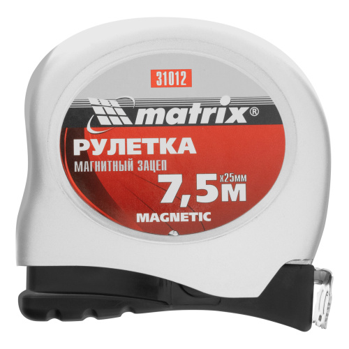 Рулетка Magnetic,7,5 м х 25 мм,магнитный зацеп Matrix по ценам производителя в Уфе с доставкой по всей России