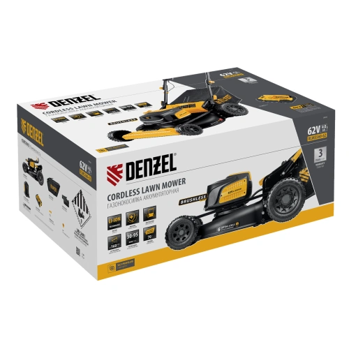 Газонокосилка аккумуляторная бесщет., RLMS560-62, привод, 560 мм, Li-ion, 62В Denzel по ценам производителя в Уфе с доставкой по всей России