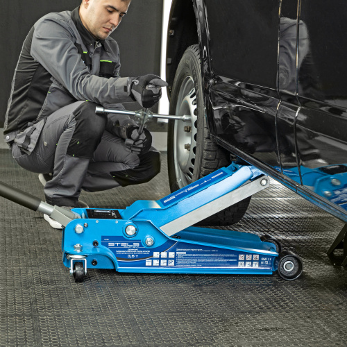 Домкрат гидравлический подкатной, быстрый подъем, 3.5т, Low Profile Quick, 100-565 мм, профессиональный Stels по ценам производителя в Уфе с доставкой по всей России