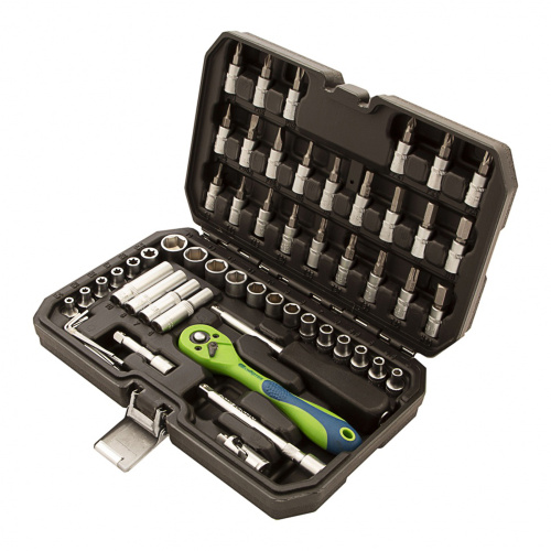 Набор инструментов 56 предметов, CrV, 1/4" Сибртех по ценам производителя в Уфе с доставкой по всей России