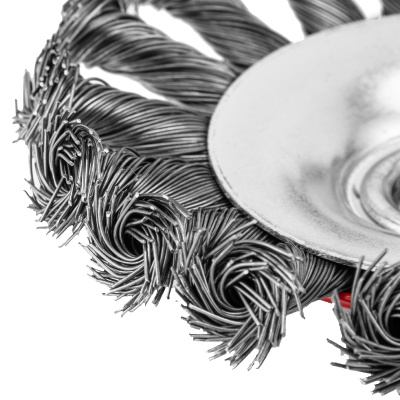 Щетка для УШМ, 115 мм, М14, "тарелка", крученая проволока 0.5 мм Matrix по ценам производителя в Уфе с доставкой по всей России