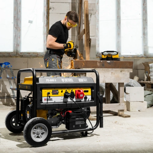 Генератор бензиновый PS 80 E-3, 6.6 кВт, 400 В, 25 л, электростартер Denzel по ценам производителя в Уфе с доставкой по всей России