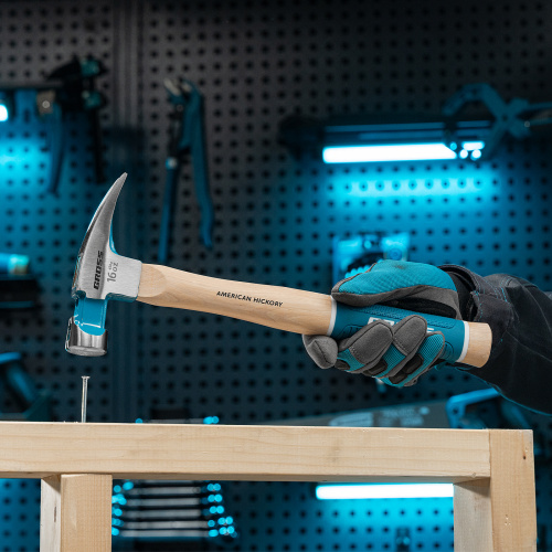 Молоток-гвоздодер, 450 г, угол 75, магнит, обрезиненная рукоятка American hickory GROSS по ценам производителя в Уфе с доставкой по всей России