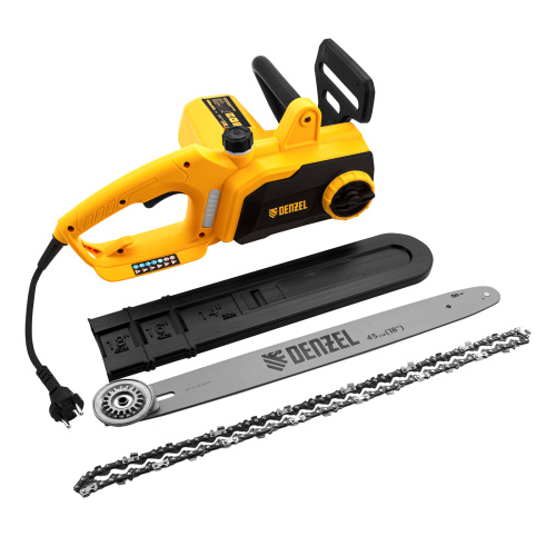 Пила цепная электрическая EDS-2200P, 2.2 кВт,поперечная, шина 45 см, шаг 3/8, паз 1.3 мм, 63 звена Denzel по ценам производителя в Уфе с доставкой по всей России