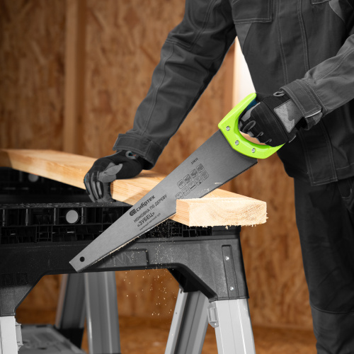 Ножовка по дереву"Зубец" для точных пильных работ, 450 мм, каленый зуб 2D, 14 TPI, двухкомпонентная рукоятка Сибртех по ценам производителя в Уфе с доставкой по всей России