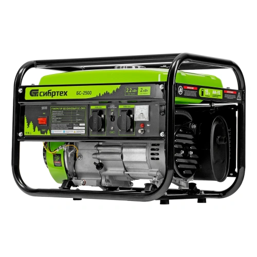 Генератор бензиновый БС-2500, 2.2 кВт, 230В, четырехтактный, 15 л, ручной стартер Сибртех по ценам производителя в Уфе с доставкой по всей России