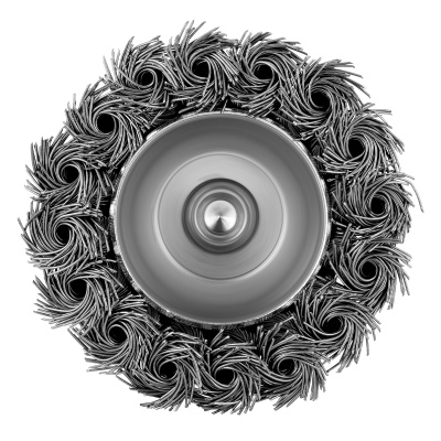 Щетка для дрели, 75 мм, "чашка" со шпилькой, крученая металлическая проволока Matrix по ценам производителя в Уфе с доставкой по всей России