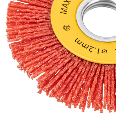 Щетка для УШМ, 100 мм, Плоская, нейлоновая щетина, посадка 22,2 мм Denzel по ценам производителя в Уфе с доставкой по всей России