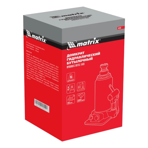 Домкрат гидравлический бутылочный, 16 т, h подъема 230-460 мм Matrix купить в Москве с доставкой по всей России | ProtosMarket.ru