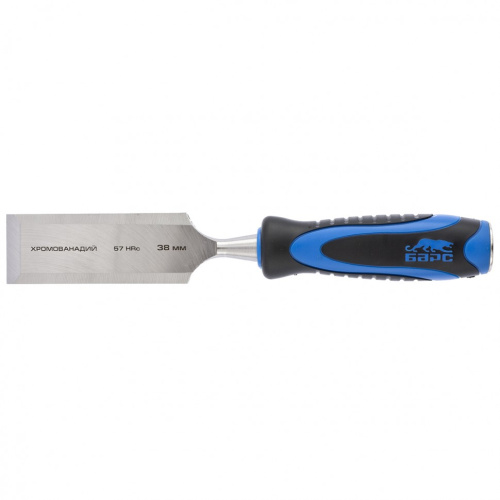 Долото-стамеска, плоская, 38 мм, двухкомпонентная рукоятка, металлический затыльник Барс по ценам производителя в Уфе с доставкой по всей России