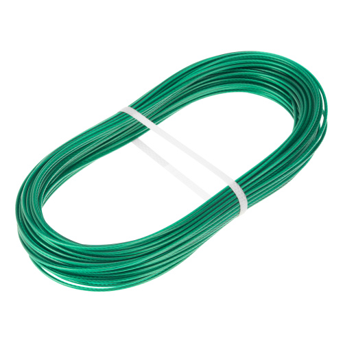 Трос металлополимерный зеленый ПР-2.0, толщина 2.0 мм, моток 20 метров Сибртех по ценам производителя в Уфе с доставкой по всей России