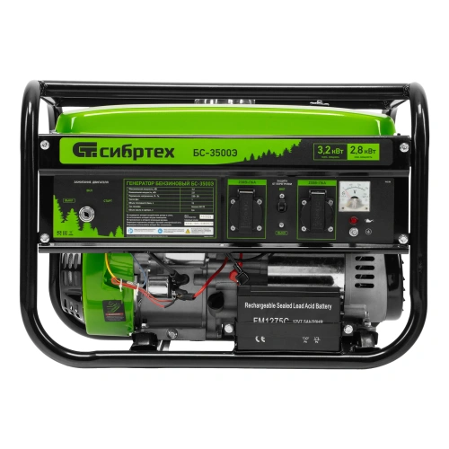 Генератор бензиновый БС-3500Э, 3.2 кВт, 230В, 4-х тактный, 15 л, электростартер Сибртех по ценам производителя в Уфе с доставкой по всей России