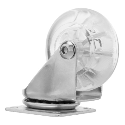 Колесо ПУ прозрачное поворотное d-50 мм, крепление платформенное Сибртех по ценам производителя в Уфе с доставкой по всей России