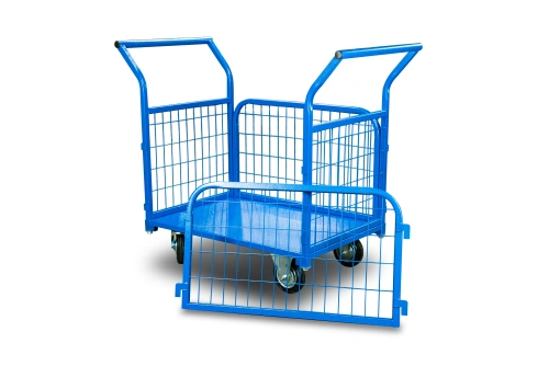 Тележка платформенная TOR ТП-6С (800х1200) с бортами из сетки и двумя ручками (колеса 160 мм) по ценам производителя в Уфе с доставкой по всей России