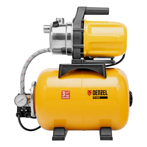 Насосная станция PS800X, 800 Вт, 3200 л/ч, ресивер 24 л, подъем 38 м, нержавейка Denzel по ценам производителя в Уфе с доставкой по всей России