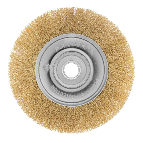 Щетка для УШМ, 200 мм, посадка 22.2 мм, плоская, латунированная витая проволока Matrix по ценам производителя в Уфе с доставкой по всей России