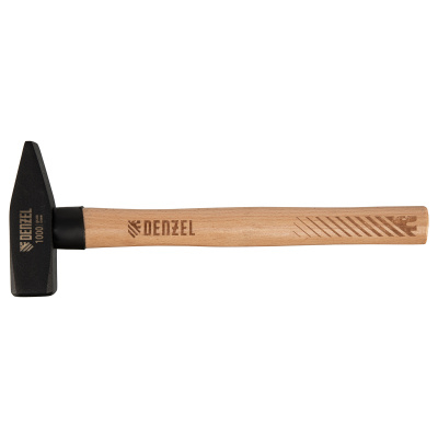Молоток слесарный, 1000 г, кованый квадратный боек, буковая рукоятка Denzel по ценам производителя в Уфе с доставкой по всей России