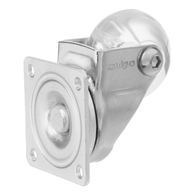 Колесо ПУ прозрачное поворотное d-35 мм, крепление платформенное Сибртех по ценам производителя в Уфе с доставкой по всей России