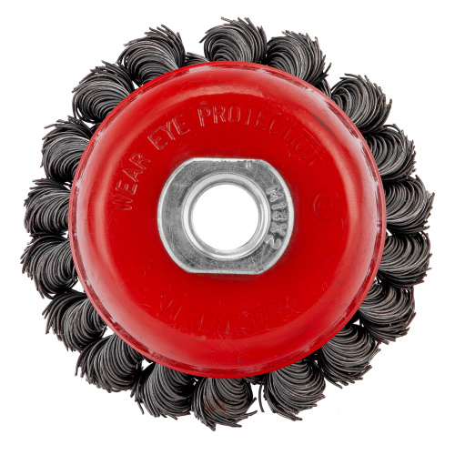 Щетка для УШМ, 75 мм, М14, "чашка", двухрядная, крученая проволока 0.35 мм Matrix по ценам производителя в Уфе с доставкой по всей России