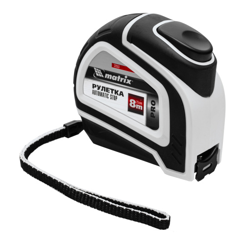 Рулетка Autostop,8 м х 25 мм,двухкомпонентный корпус,автоматическая фиксация,Pro Matrix по ценам производителя в Уфе с доставкой по всей России