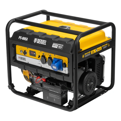 Генератор бензиновый PS 80 EA, 8.0 кВт, 230 В, 25 л, коннектор автоматики, электростартер Denzel по ценам производителя в Уфе с доставкой по всей России
