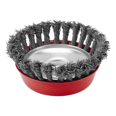 Щетка для УШМ, 125 мм, М14, "чашка", крученая проволока 0.8 мм Matrix по ценам производителя в Уфе с доставкой по всей России