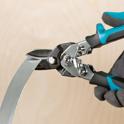 Ножницы по металлу"Piranha"усиленные, 255 мм, прямой рез, сталь СrMo, двухкомпонентные рукоятки Gross по ценам производителя в Уфе с доставкой по всей России