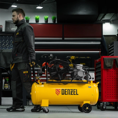 Компрессор воздушный BCW3000-T/100, ременный привод, 3.0 кВт, 100 литров, 520 л/мин Denzel по ценам производителя в Уфе с доставкой по всей России