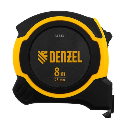 Рулетка 8м х 25мм, двухкомп. корпус, магнитный обрезиненный зацеп Denzel по ценам производителя в Уфе с доставкой по всей России