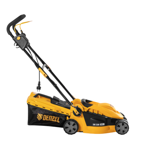 Газонокосилка электрическая GM-1200, 1200 Вт, ширина 32 см, 3 уровня, травосборник 25 л. Denzel по ценам производителя в Уфе с доставкой по всей России