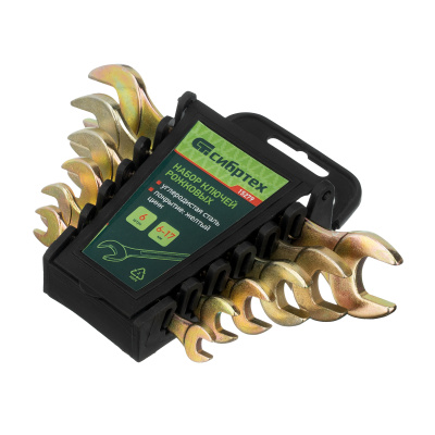 Набор ключей рожковых 6-17 мм, 6 шт, желтый цинк Сибртех по ценам производителя в Уфе с доставкой по всей России